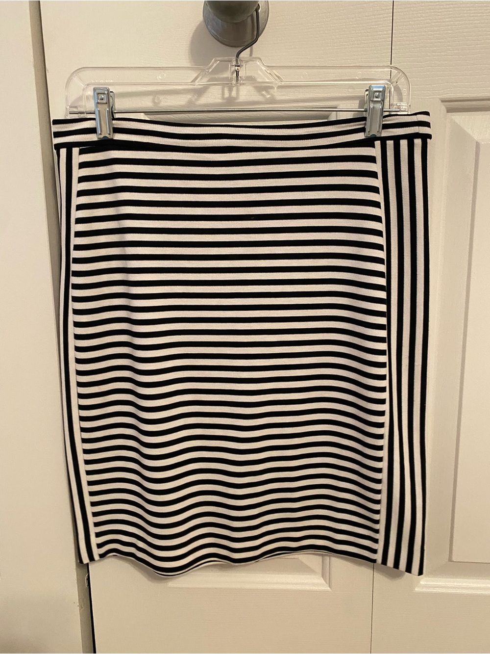 Banana Republic Black and White Striped Pencil Skirt